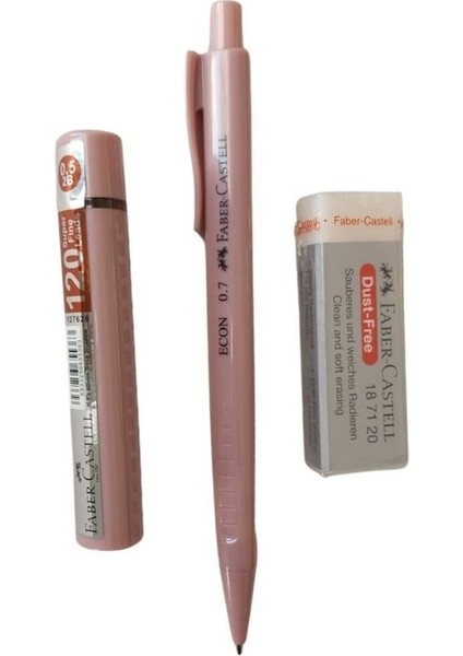 Faber Castell Uçlu Kalem Seti Gül Kurusu ( 0.5 KALEM+SİLGİ+120Lİ Uç)