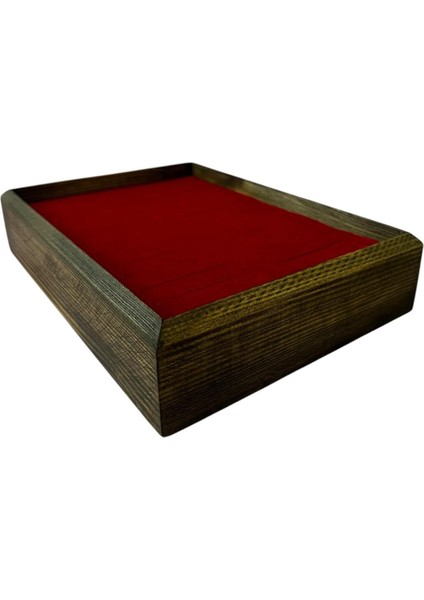 Kırmızı Ahşap Bileklik ve Kelepçe Tablası, 25/18 Cm, Şık ve Doğal Tasarım fiyatları