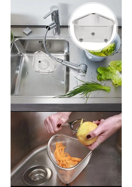 Lavabo Süzgeci -Lavabo Çöplüğü - Lavabo Içi Çöp Süzgeci 304 Paslanmaz Çelik 721845