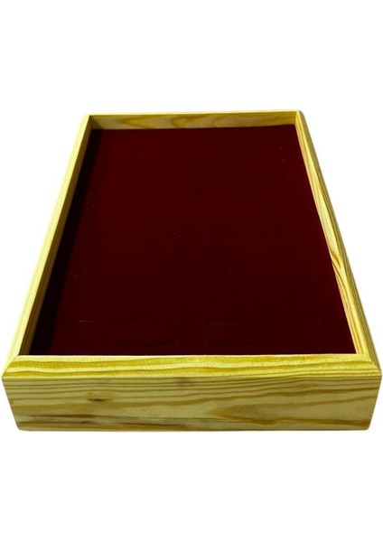 Kırmızı Ahşap Model 25/18 cm Batırmalı Bileklik ve Kelepçe Tablası modelleri