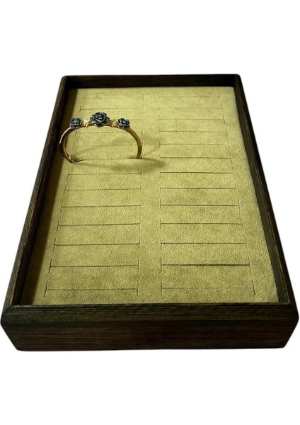 Sütlü Kahve Renk Ahşap Bileklik Tablası 25/18 cm Batırmalı Tasarım