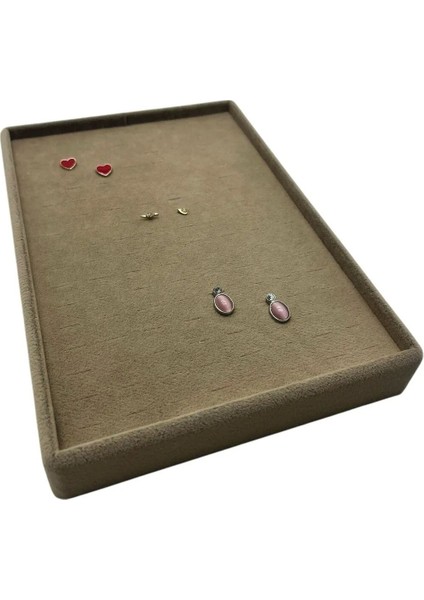 Kahverengi Süet Kumaş 22/14 cm Batırmalı Piercing Tablası fiyatları