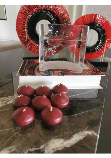 Iv Blue Purple 12'li Bordo Renk Suda Yüzen Mum