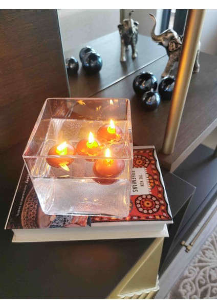 Iv Blue Purple 12'li Bordo Renk Suda Yüzen Mum fiyatları