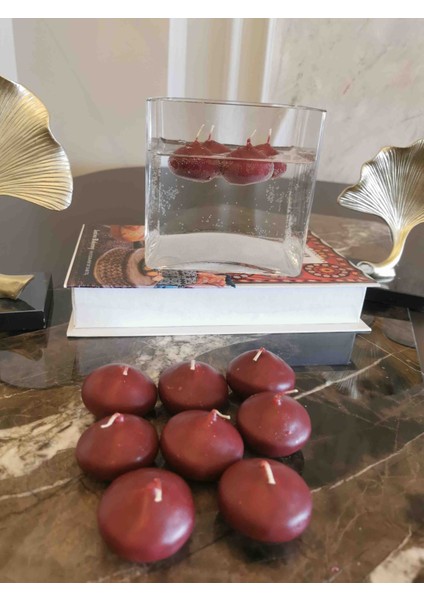 Iv Blue Purple 12'li Bordo Renk Suda Yüzen Mum fırsatları