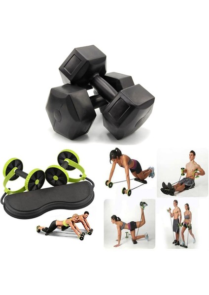 16 kg Dambil (8 kg x 2 Adet) Gönderim Yapılacaktır + Multiflex Egzersiz Aleti
