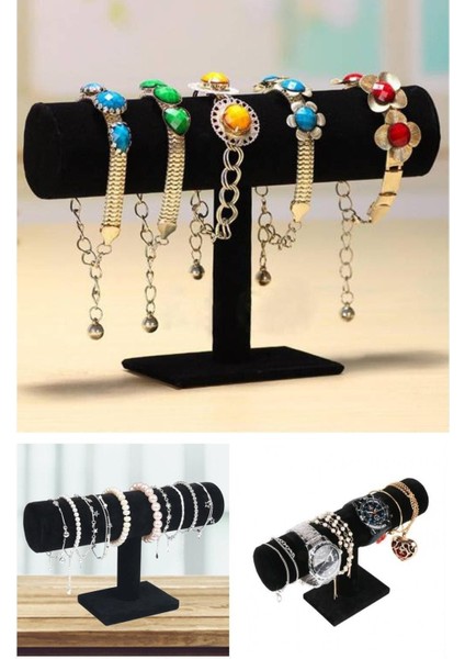 Siyah Bileklik ve Saat Organizer Askısı, Şık ve Kullanışlı Takı Tutucu