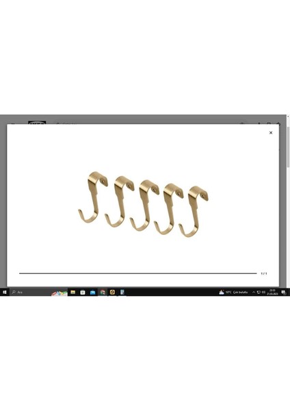 Pirinç Rengi Kanca, 7 Cm, 5'li Paket, Dayanıklı ve Şık Tasarım