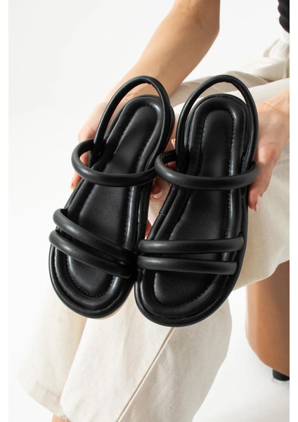 Kadın Siyah Yumuşak Tabanlı 3 Bantlı Rahat Günlük Sandalet Terlik fiyatları