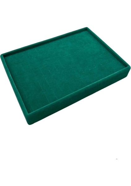 Yeşil Süet Yüzük Tablası 24/17,5 Cm, Şık ve Kullanışlı Tasarım