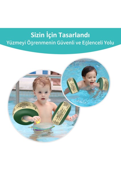 Yeşil Başlangıç Seviye Bebek ve Çocuk Yüzme Kolluğu Süngerli Dolgulu fırsatları