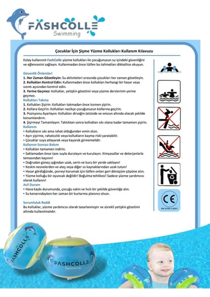 Mavi Yuvarlak Yüzme Yardımcısı Şişme Deniz Kolluğu, 4-14 Yaş fırsatları