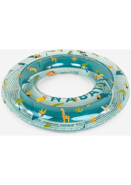 Çocuklar Için Renkli Şişme Yüzme Simidi, 65 Cm, Şeffaf/tropikal Desen