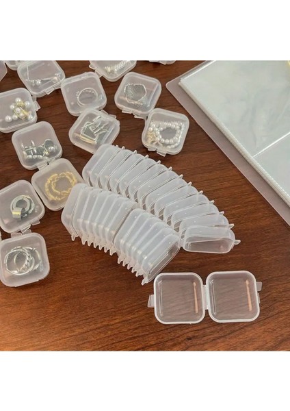 10 Adet Mini Şeffaf Plastik Altın Takı Mücevher Kolye Yüzük Küpe Saklama Kutusu fırsatları