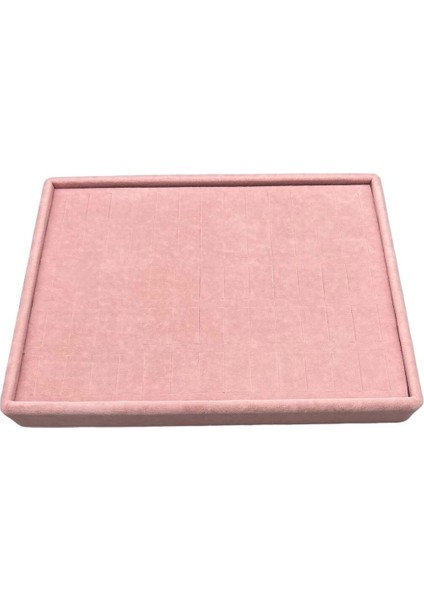Pembe Süet Kumaş Küçük Boy Yüzük ve Küpe Tablası 24/17,5 cm modelleri
