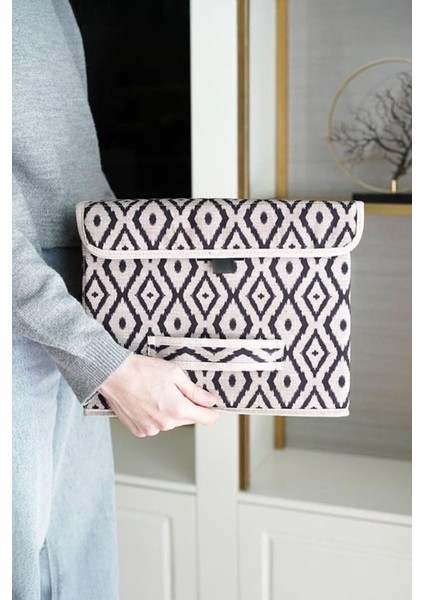 Ethnica Kapaklı Kutu Organizer, Saklama Kutusu, 30X30X23CM, Evinizde Pratik Depolamanın Şık Yolu