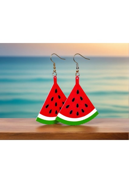 3D Baskı Karpuz Şekilli Küpe - Hafif Renkli Aksesuar fiyatları