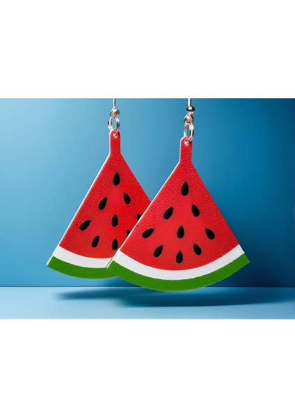 3D Baskı Karpuz Şekilli Küpe - Hafif Renkli Aksesuar fırsatları