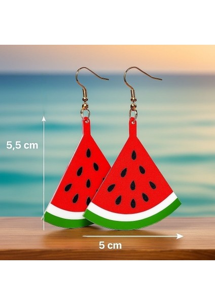 3D Baskı Karpuz Şekilli Küpe - Hafif Renkli Aksesuar indirimleri