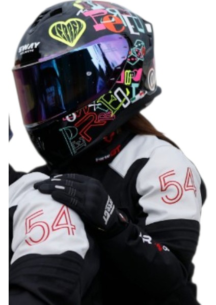 Kapalı Kask Sw 867 Storm Peri Colorful