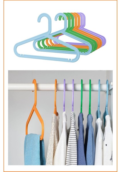Renkli Çocuk Giysi Askısı Seti, 16'lı, Pratik ve Şık Organize Edici