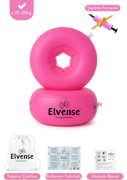 Çocuk Yüzme Kolluğu Seti, Pompalı ve Taşınabilir Çanta, 10-30 kg Için Uygun