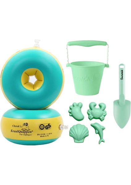 Açık Yeşil Deniz Yıldızı Kolluk ve Kum Seti, Yaz Eğlencesi Için Harika Bir Seçim