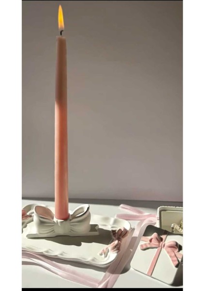 Şık 2'li Fiyonk Şamdan, Modern Beyaz Tasarım, Şık ve Kullanışlı Mumluk Seti