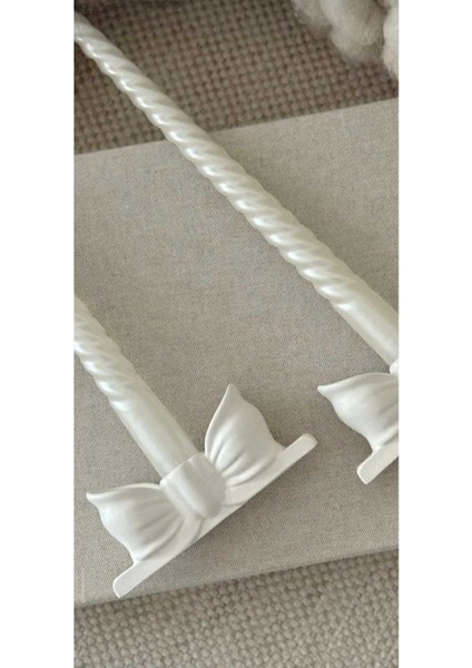 Şık 2'li Fiyonk Şamdan, Modern Beyaz Tasarım, Şık ve Kullanışlı Mumluk Seti modelleri