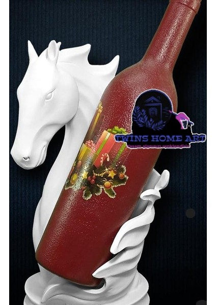 Yeleli At Figürlü Şaraplık Şişe Tutucu