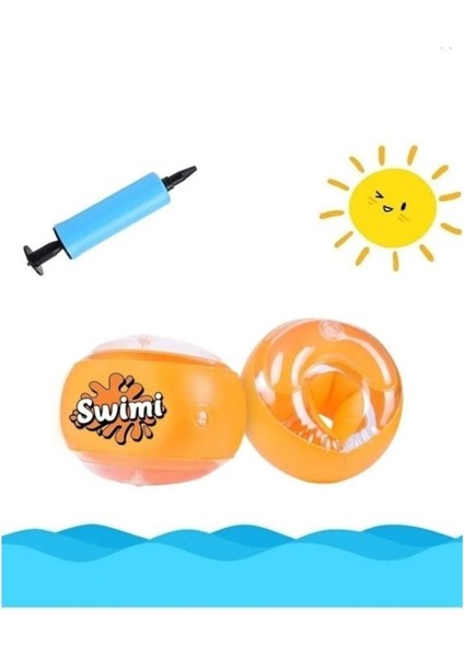 Çocuklar Için Şişme Yüzme Kolluğu, Deniz ve Havuz Kullanımı Için Uygun, Mavi Renk