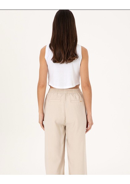 Ekru Kadın Loose Fit Pantolon DMK.2107035ECOLE.