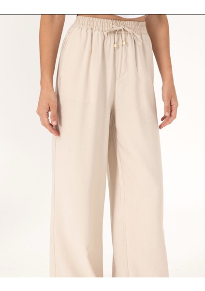 Ekru Kadın Loose Fit Pantolon DMK.2107035ECOLE.