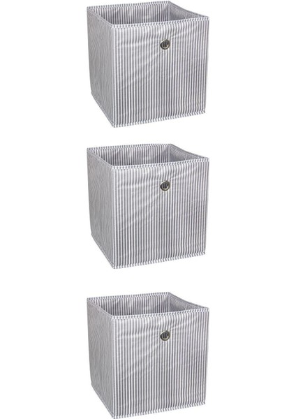 3'lü Gri Raf Organizer Kutu Seti, Dolap Düzenleyici, Pratik ve Şık Depolama Çözümü