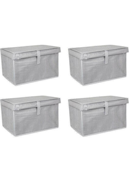 4'lü Mini Çok Amaçlı Kapaklı Saklama Hurçları, Kutu, Gri
