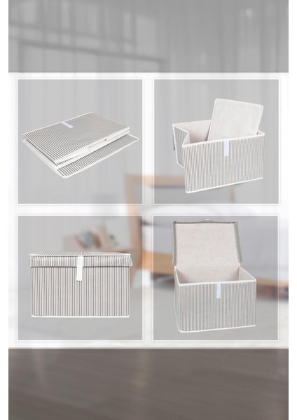 4'lü Mini Çok Amaçlı Kapaklı Saklama Hurçları, Kutu, Gri