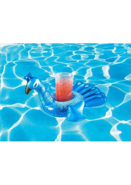 Mavi ve Pembe Flamingo ile Tavuz Kuşu Bardak Tutucu Seti, Deniz ve Havuz Kullanımı Için. fırsatları