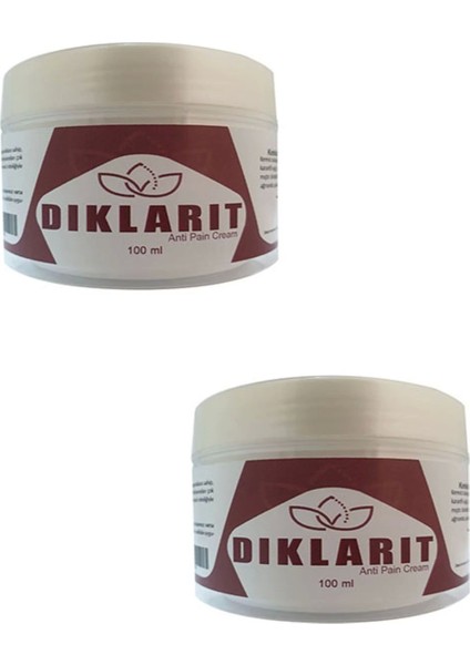 Diklarit Anti Pain Cream Vücut Sızıları Için Krem 100 ml X2