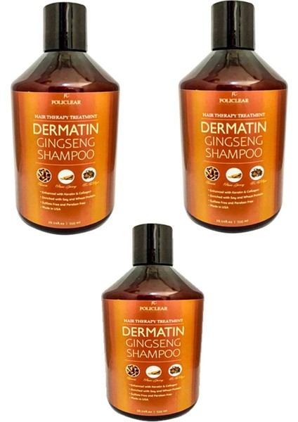 Dökülmeyi Engelleyen Yıkadıkça Uzatan Etkisiyle Dermatın Gingseng Shampoo x 3 Adet