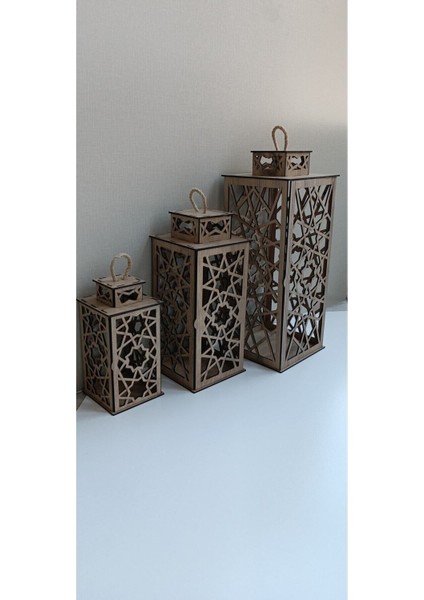 Ahşap Mumluk Dekoratif Süs, Kendinden Yapışkanlı, Lazer Kesim, 3mm Kalınlık