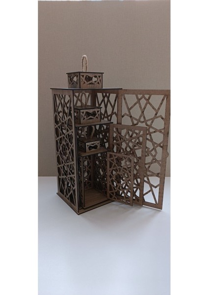 Ahşap Mumluk Dekoratif Süs, Kendinden Yapışkanlı, Lazer Kesim, 3mm Kalınlık modelleri