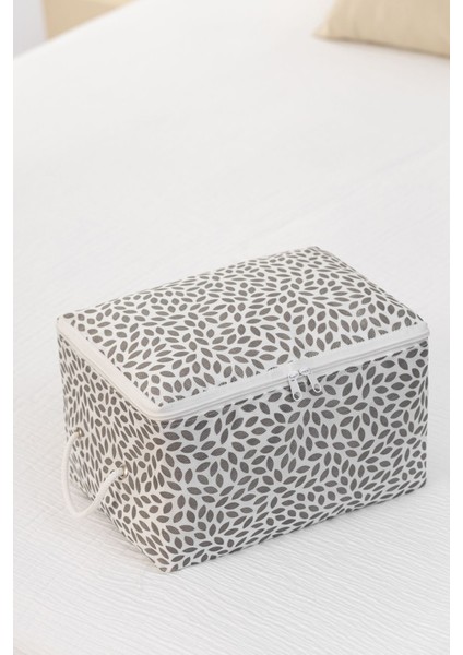 Gri Yaprak Desenli Küçük Boy Valiz ve Baza Altı Düzenleyici Seti fırsatları