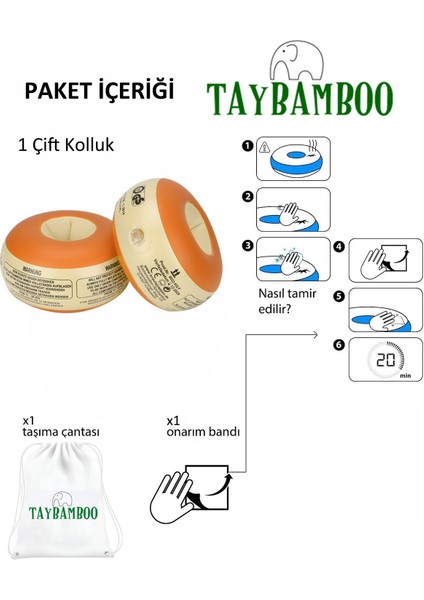 Ileri Seviye Turuncu Çocuk Yüzme Kolluğu, Süngerli ve Dolgulu, Güvenli Kullanım Sağlar modelleri