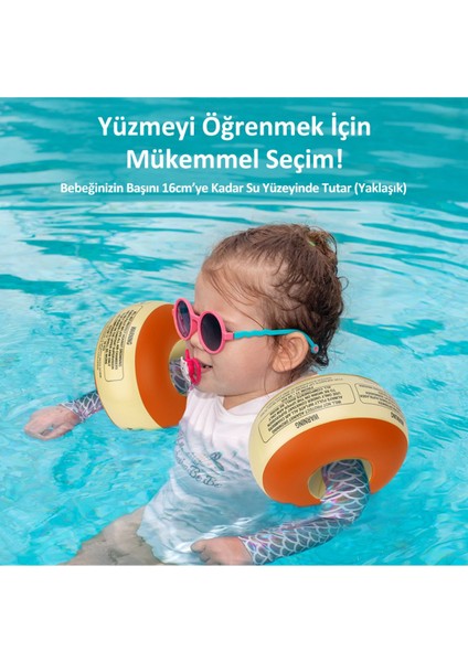 Ileri Seviye Turuncu Çocuk Yüzme Kolluğu, Süngerli ve Dolgulu, Güvenli Kullanım Sağlar