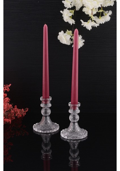 2'li Cam Şamdan Seti, Dekoratif Kristal Görünümlü Mumlukler fiyatları