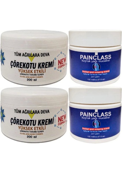 Çörek Otu Kremi Xl Boy Agrilar Için 2X200 Ml+Painclass Kuyruk Yağı Kremi 2X150 ml