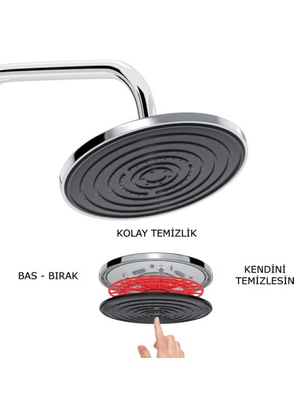 Europe Kireç Kırıcılı Patentli Yağmurlama Yeni Tasarım Duş Seti Vs-2903 modelleri