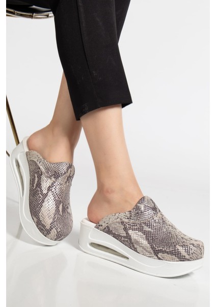 Yılan Desen Kadın Sabo Airmax Taban Tam Ortopedik Anatomik Hastane, Doktor, Hemşire, Aşçı Terliği