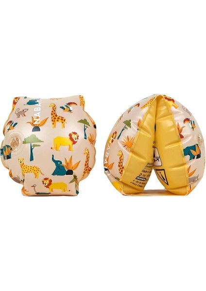 Çocuk Yüzücü Kolluğu, 11-30 Kg, Bej, Savan Desenli