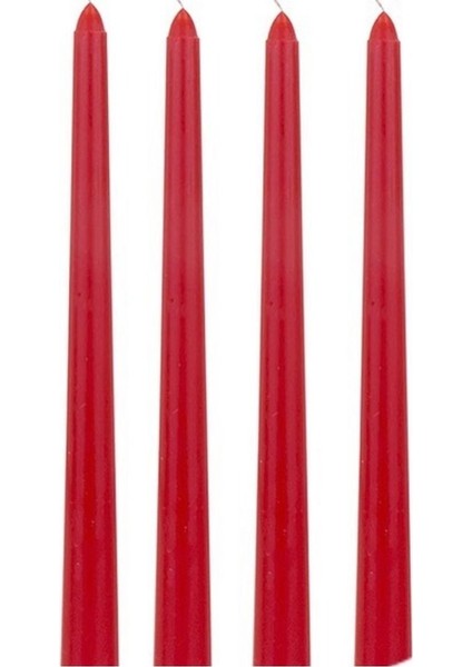 2'li Kırmızı Konik Şamdan ve Soya Mum Takımı, Şık Dekorasyon Aksesuarı fiyatları